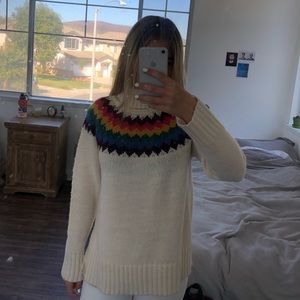 Francesca’s Alya Rainbow Turtleneck Sweater
